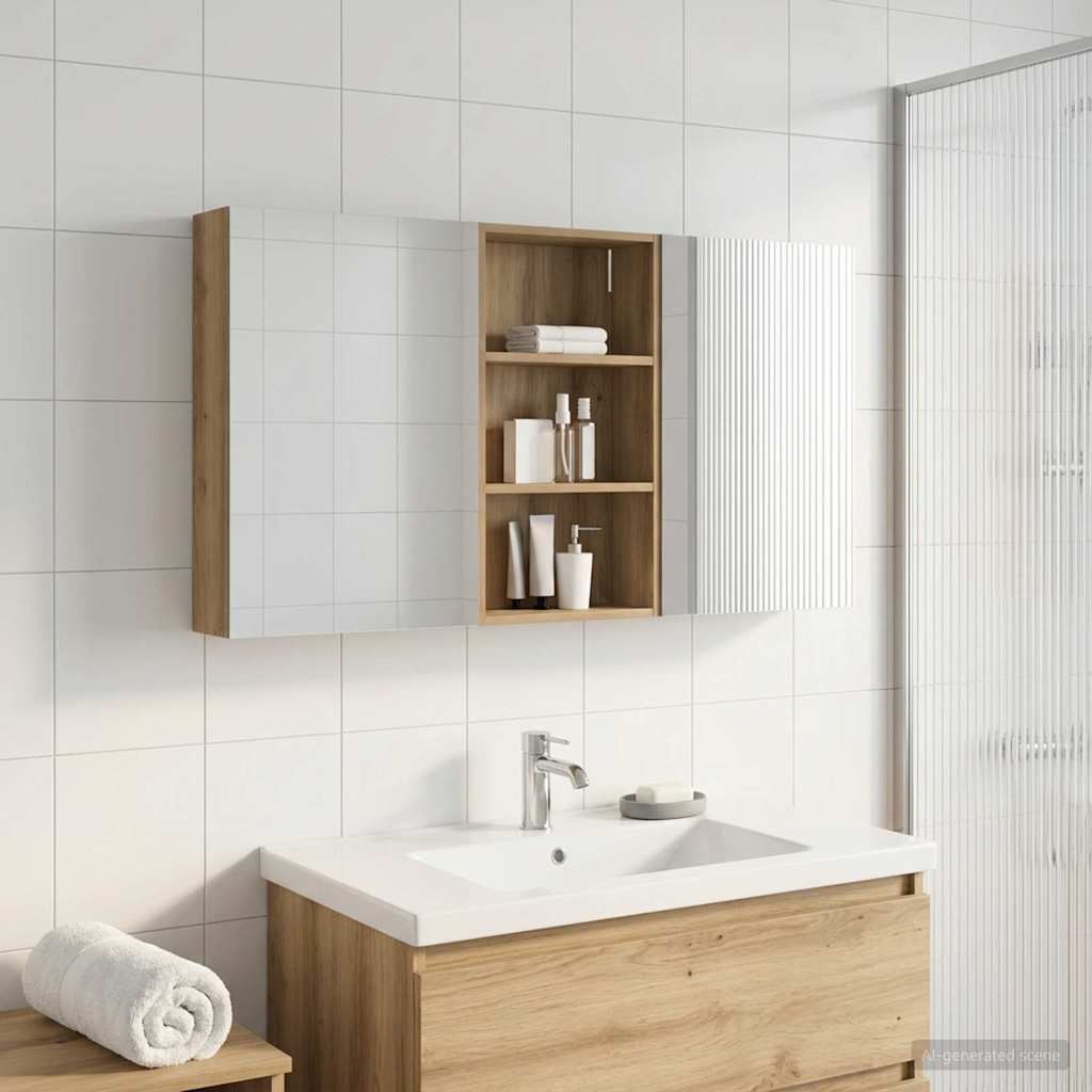 vidaXL Zestaw Szafek Łazienkowych z półką 3 pcs 140 x 14,5 x 70 cm