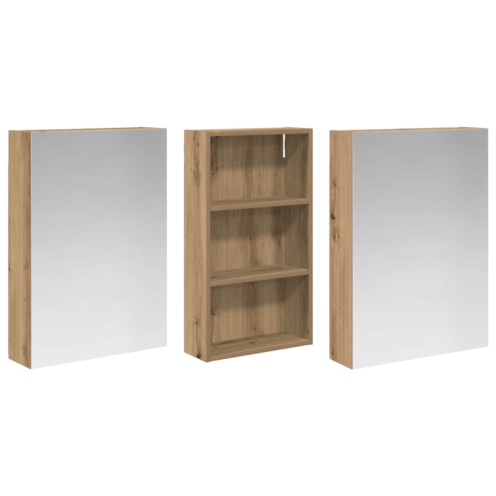 vidaXL Zestaw Szafek Łazienkowych z półką 3 pcs 140 x 14,5 x 70 cm