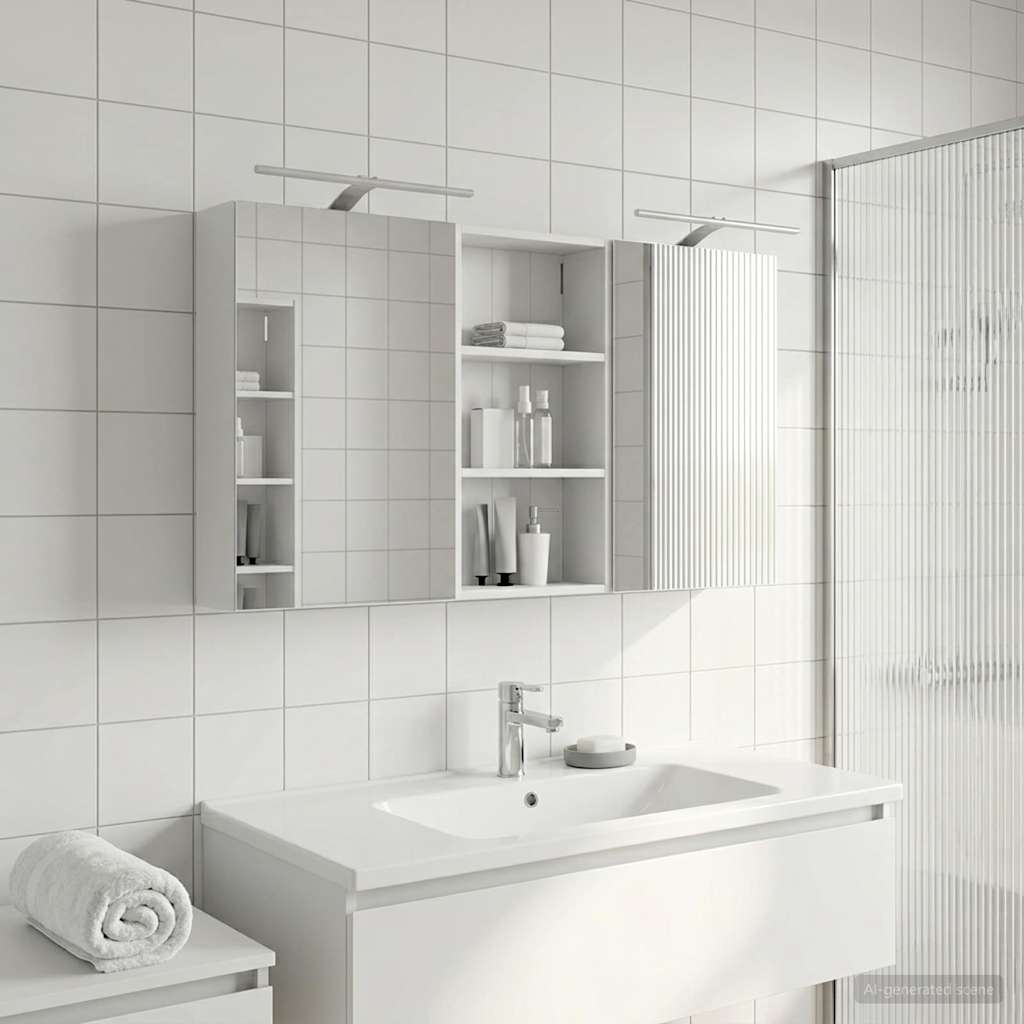 vidaXL Zestaw Szafek Łazienkowych z półką 3 pcs 140 x 14,5 x 70 cm