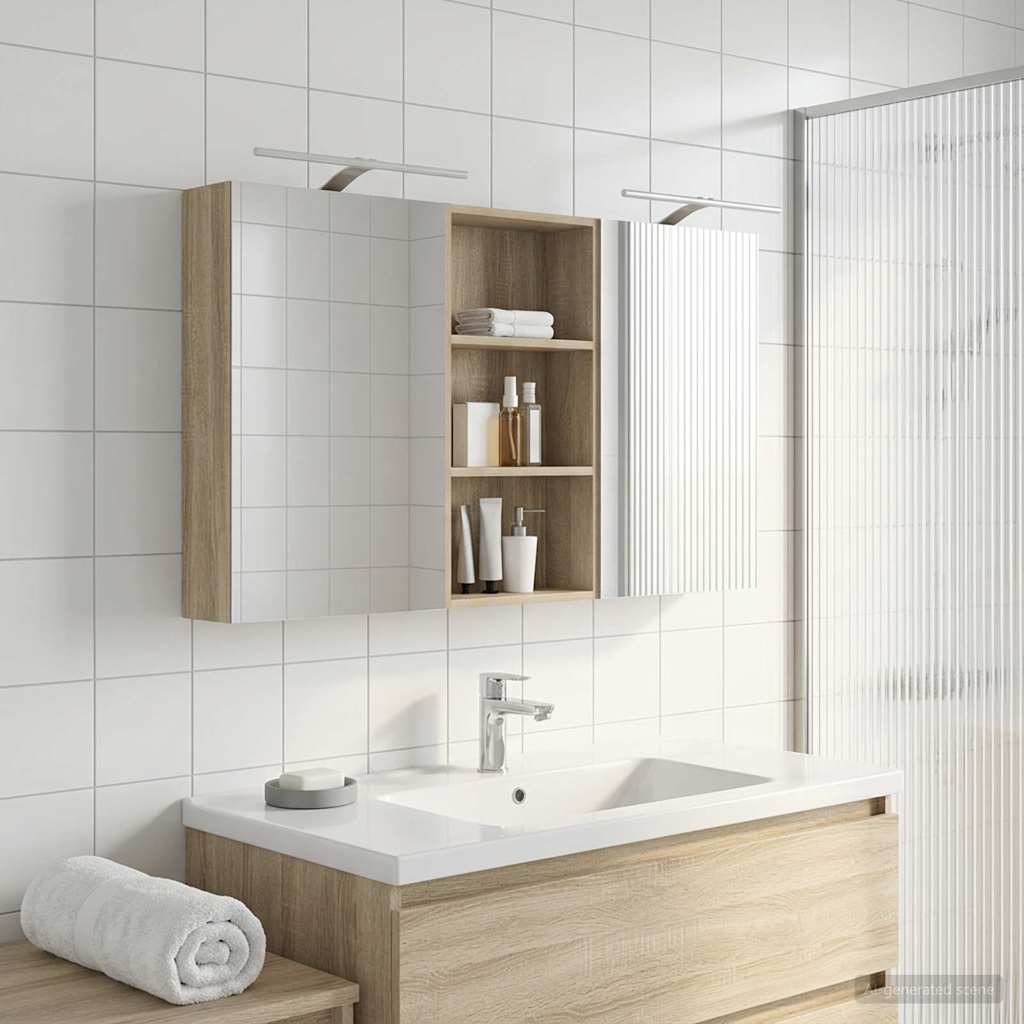 vidaXL Zestaw Szafek Łazienkowych z półką 3 pcs 140 x 14,5 x 70 cm