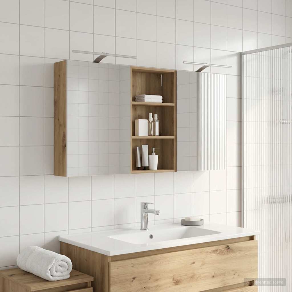 vidaXL Zestaw Szafek Łazienkowych z półką 3 pcs 140 x 14,5 x 70 cm
