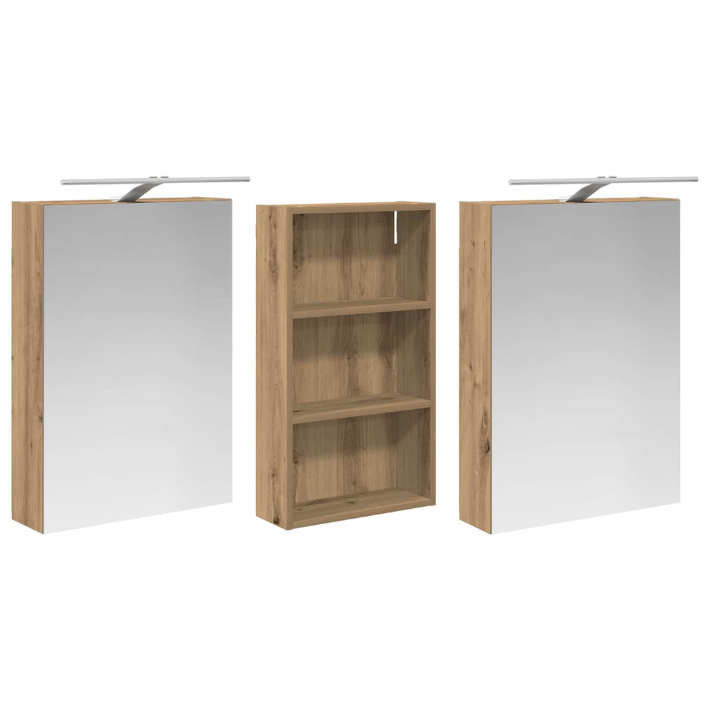 vidaXL Zestaw Szafek Łazienkowych z półką 3 pcs 140 x 14,5 x 70 cm