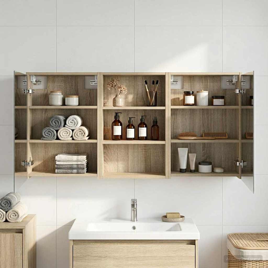 vidaXL Zestaw Szafek Łazienkowych z półką 3 pcs 126 x 16 x 62.5 cm