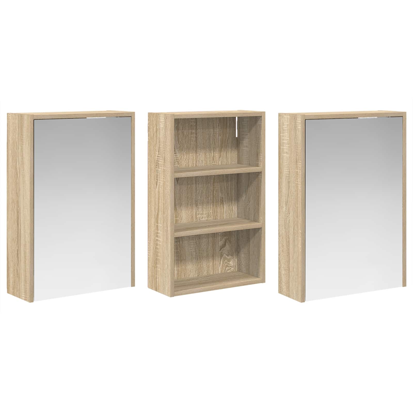vidaXL Zestaw Szafek Łazienkowych z półką 3 pcs 126 x 16 x 62.5 cm