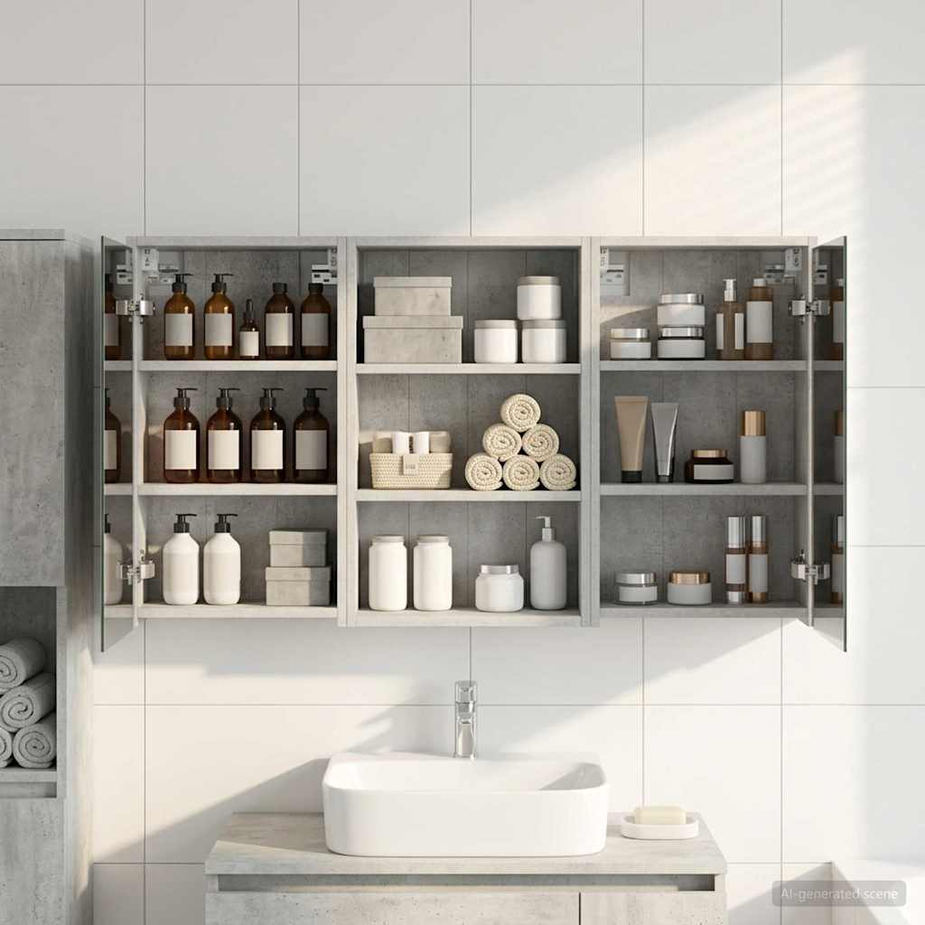 vidaXL Zestaw Szafek Łazienkowych z półką 3 pcs 126 x 16 x 62.5 cm