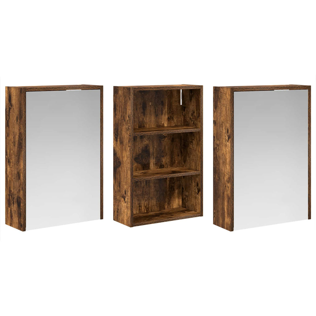 vidaXL Zestaw Szafek Łazienkowych z półką 3 pcs 126 x 16 x 62.5 cm