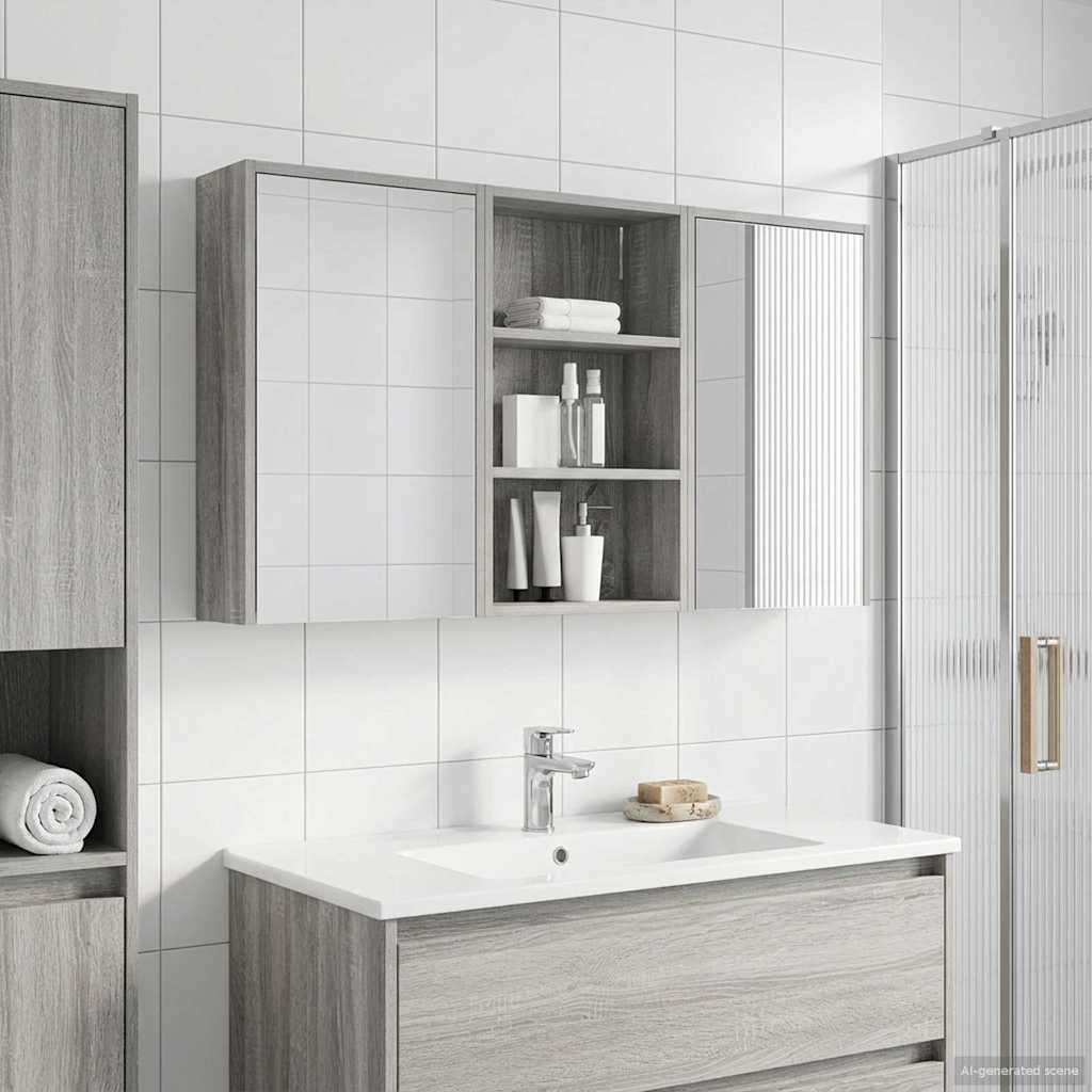 vidaXL Zestaw Szafek Łazienkowych z półką 3 pcs 126 x 16 x 62.5 cm