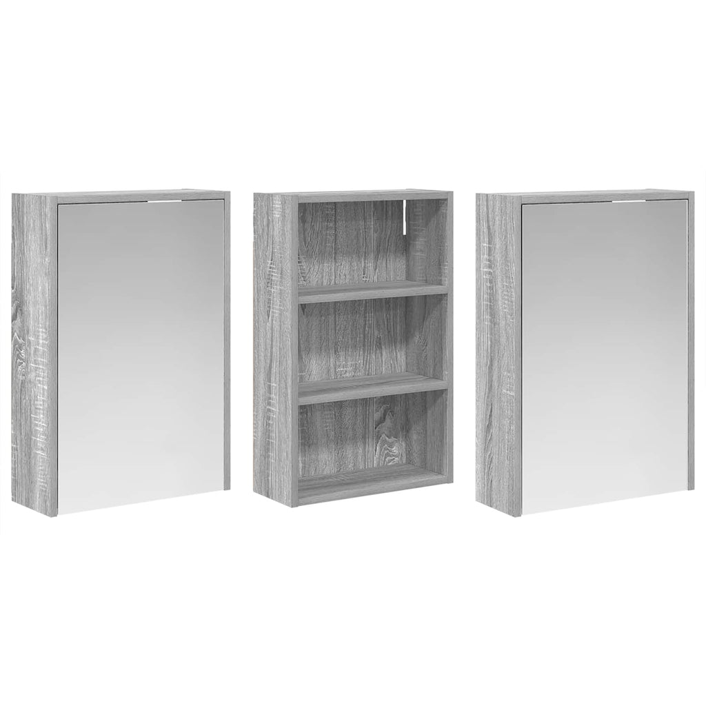 vidaXL Zestaw Szafek Łazienkowych z półką 3 pcs 126 x 16 x 62.5 cm