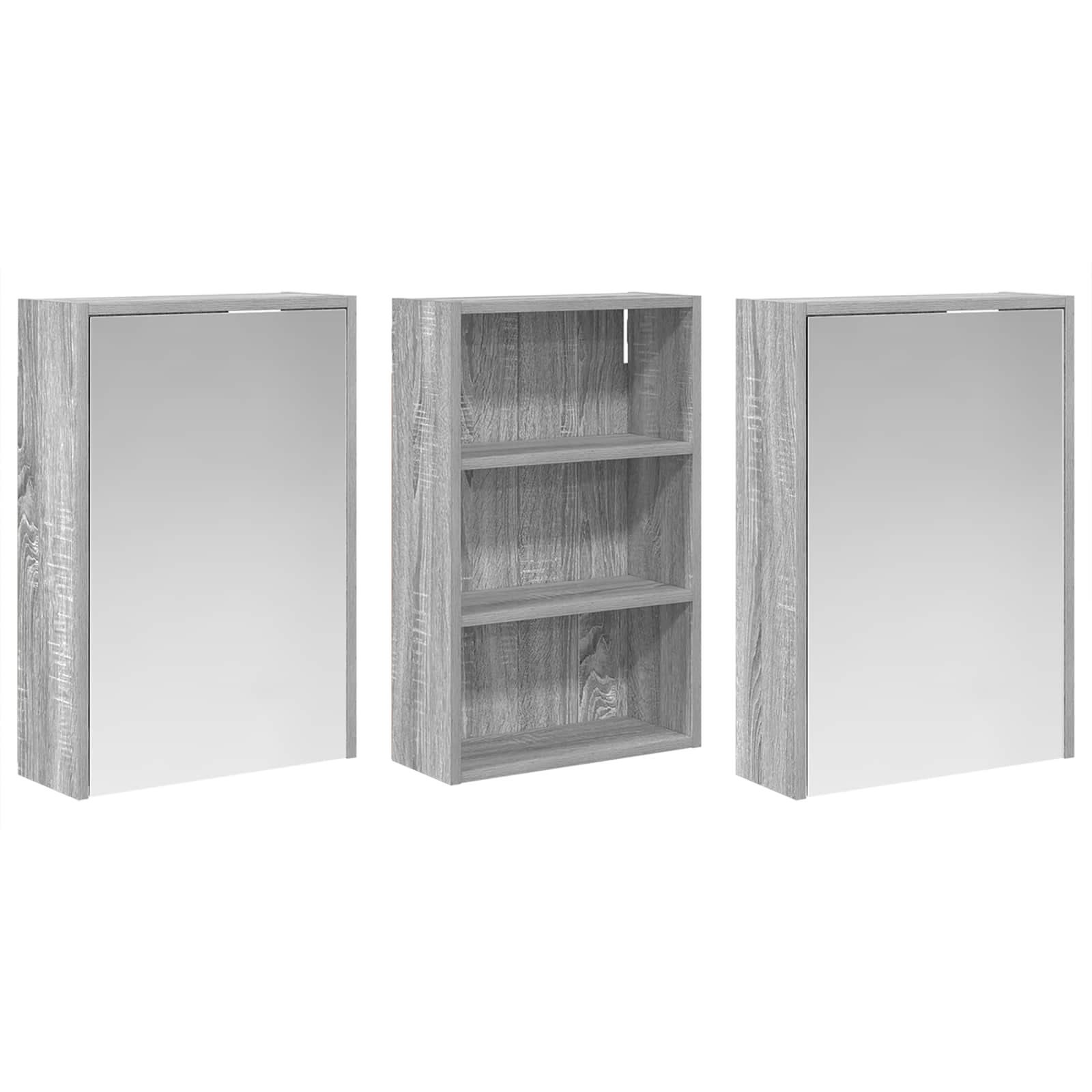 vidaXL Zestaw Szafek Łazienkowych z półką 3 pcs 126 x 16 x 62.5 cm