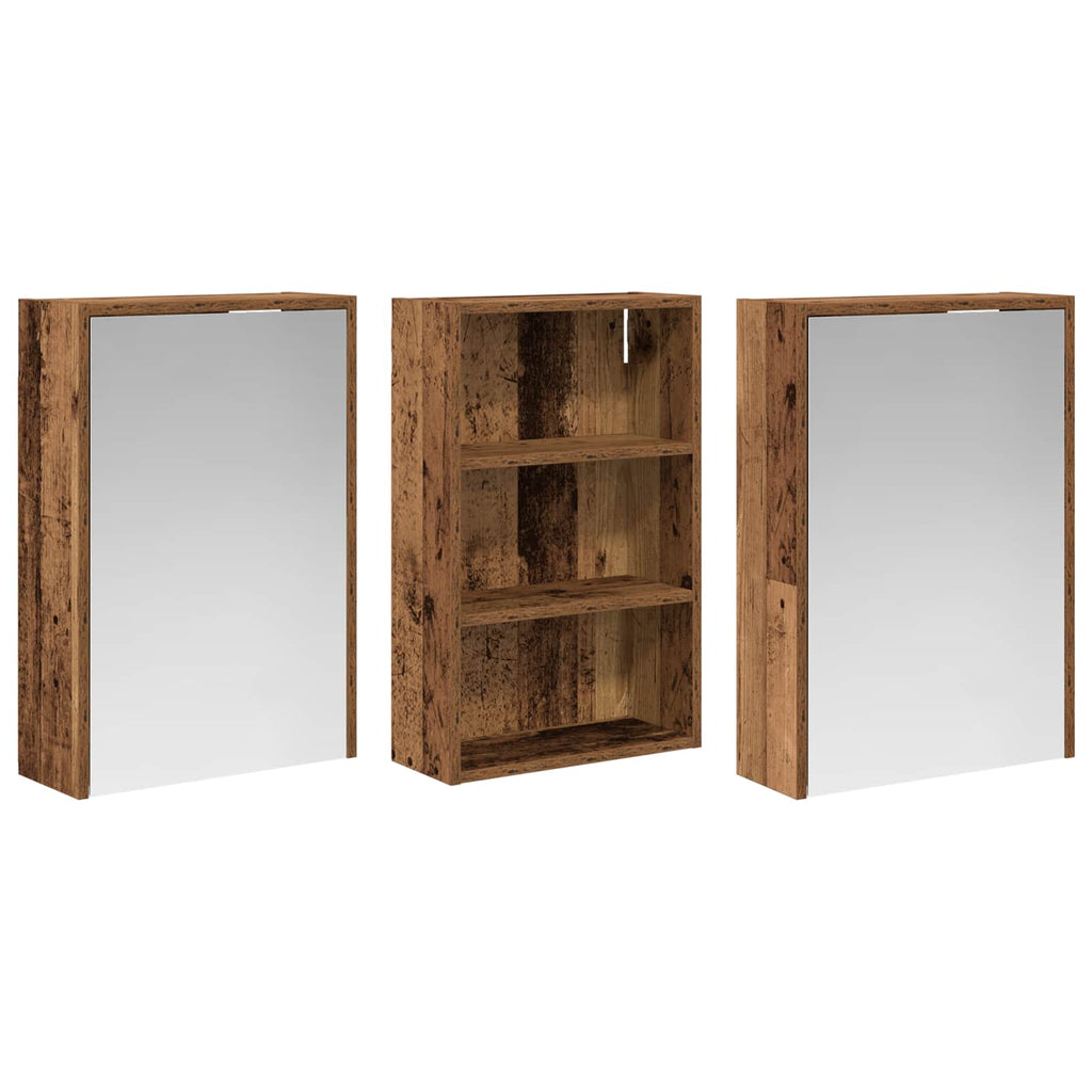 vidaXL Zestaw Szafek Łazienkowych z półką 3 pcs 126 x 16 x 62.5 cm