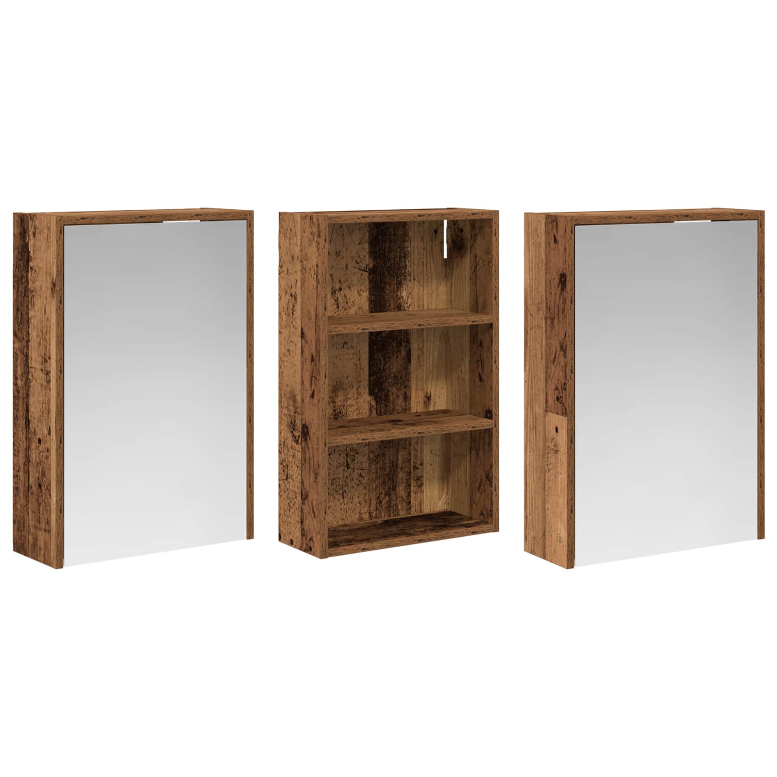 vidaXL Zestaw Szafek Łazienkowych z półką 3 pcs 126 x 16 x 62.5 cm