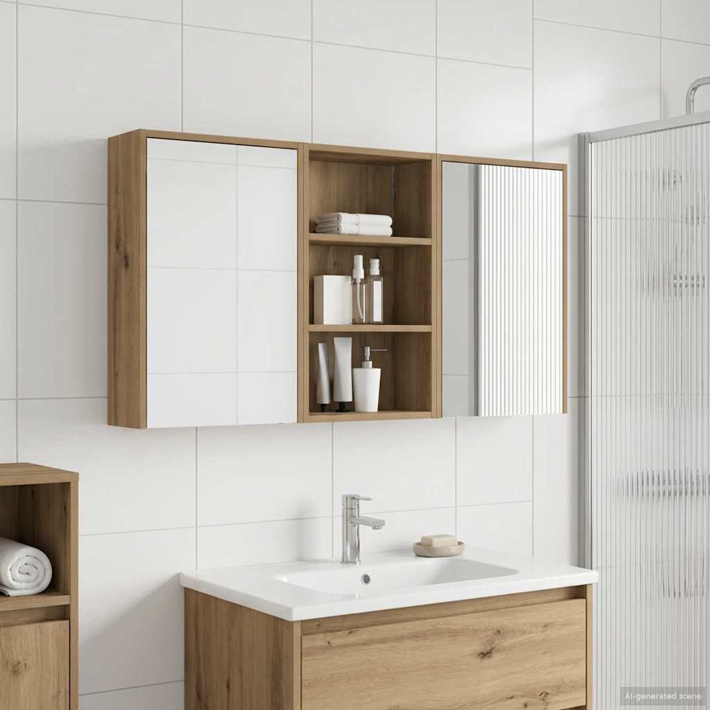 vidaXL Zestaw Szafek Łazienkowych z półką 3 pcs 126 x 16 x 62.5 cm