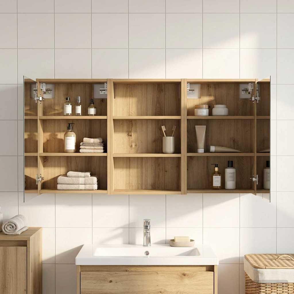 vidaXL Zestaw Szafek Łazienkowych z półką 3 pcs 126 x 16 x 62.5 cm