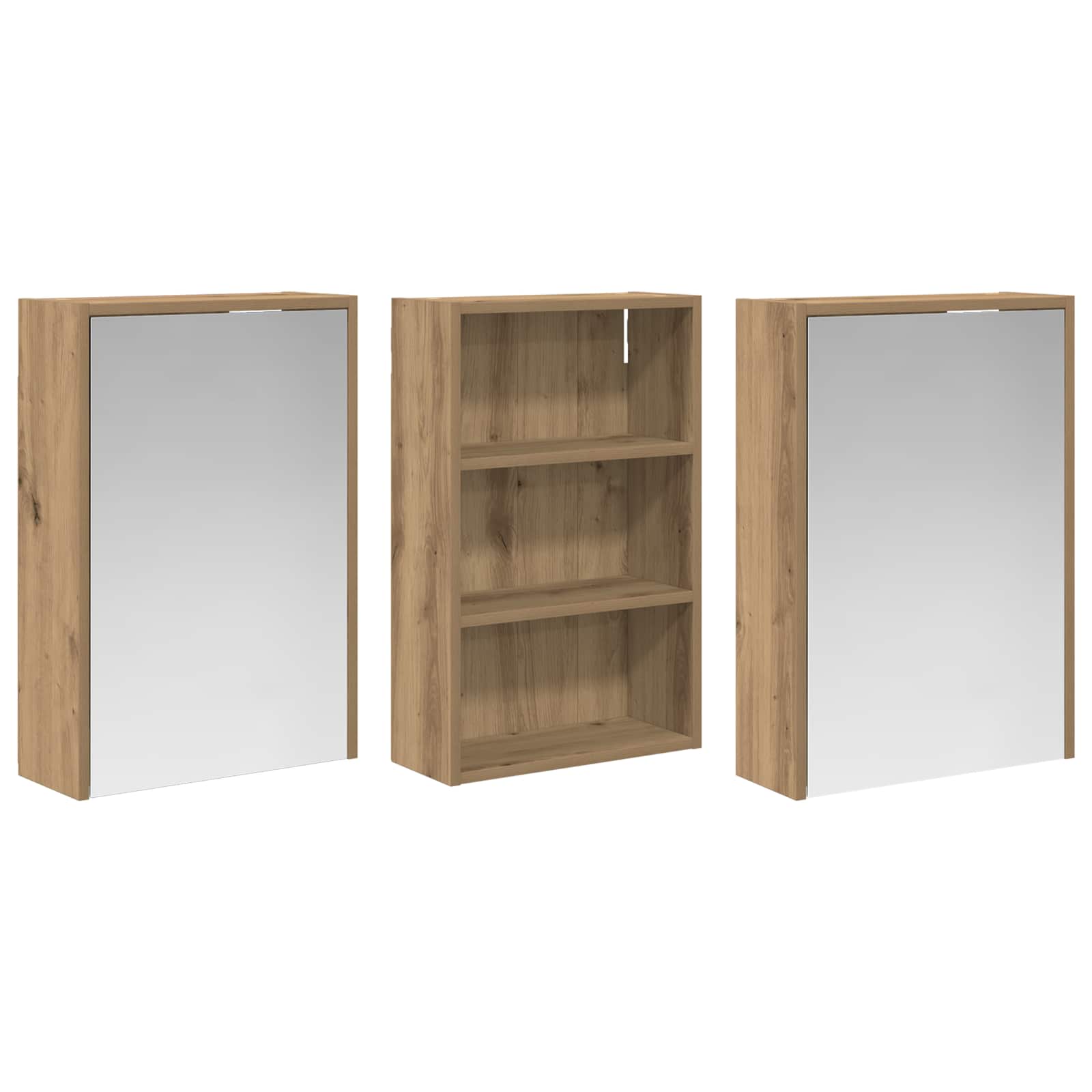 vidaXL Zestaw Szafek Łazienkowych z półką 3 pcs 126 x 16 x 62.5 cm