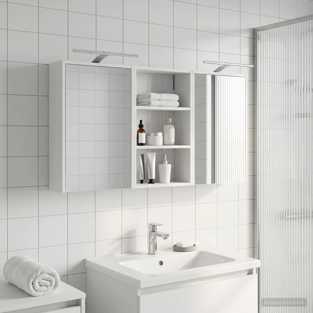 vidaXL Zestaw Szafek Łazienkowych z półką 3 pcs 126 x 16 x 62.5 cm