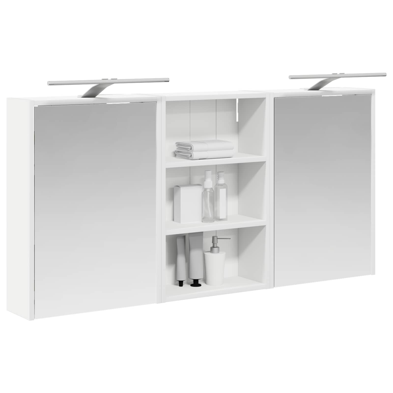 vidaXL Zestaw Szafek Łazienkowych z półką 3 pcs 126 x 16 x 62.5 cm