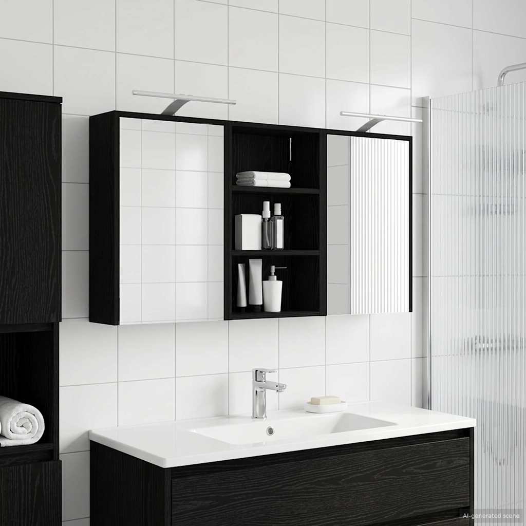 vidaXL Zestaw Szafek Łazienkowych z półką 3 pcs 126 x 16 x 62.5 cm