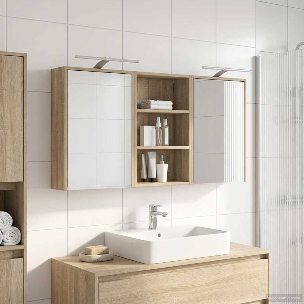 vidaXL Zestaw Szafek Łazienkowych z półką 3 pcs 126 x 16 x 62.5 cm