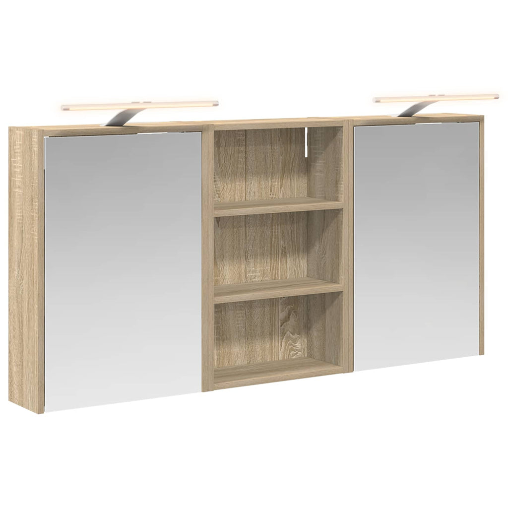 vidaXL Zestaw Szafek Łazienkowych z półką 3 pcs 126 x 16 x 62.5 cm