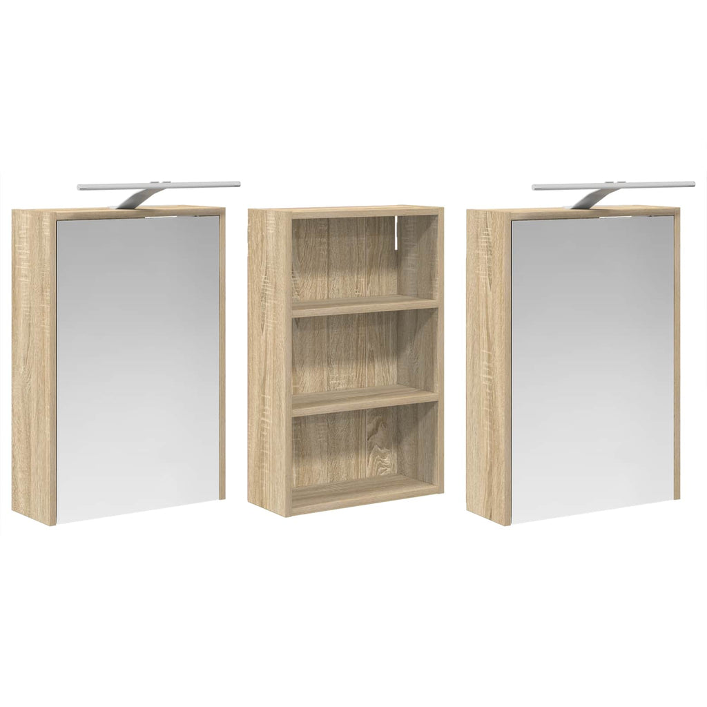 vidaXL Zestaw Szafek Łazienkowych z półką 3 pcs 126 x 16 x 62.5 cm