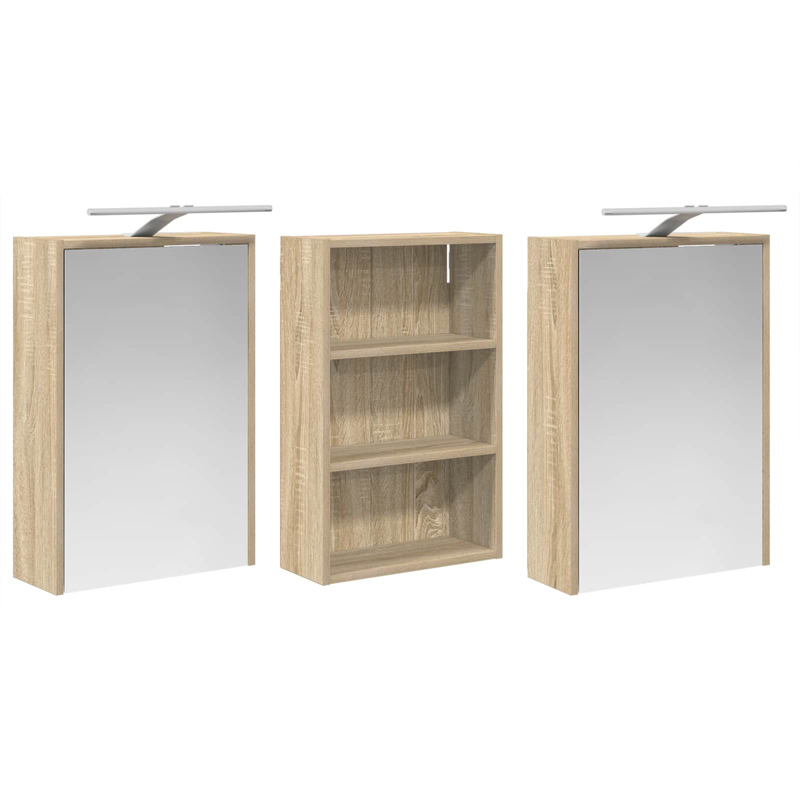 vidaXL Zestaw Szafek Łazienkowych z półką 3 pcs 126 x 16 x 62.5 cm