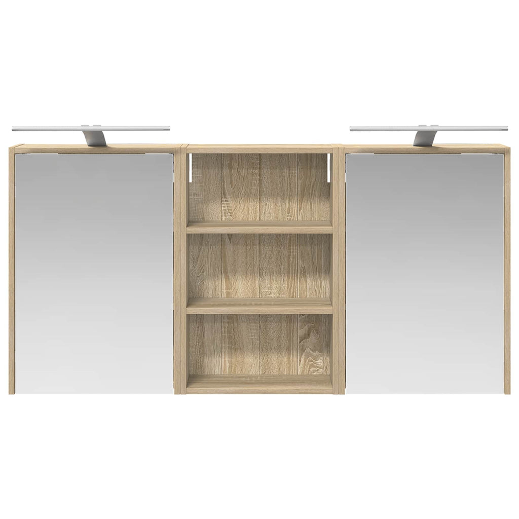 vidaXL Zestaw Szafek Łazienkowych z półką 3 pcs 126 x 16 x 62.5 cm