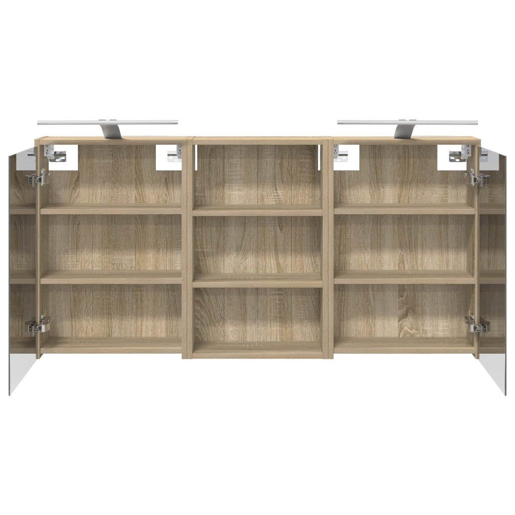 vidaXL Zestaw Szafek Łazienkowych z półką 3 pcs 126 x 16 x 62.5 cm