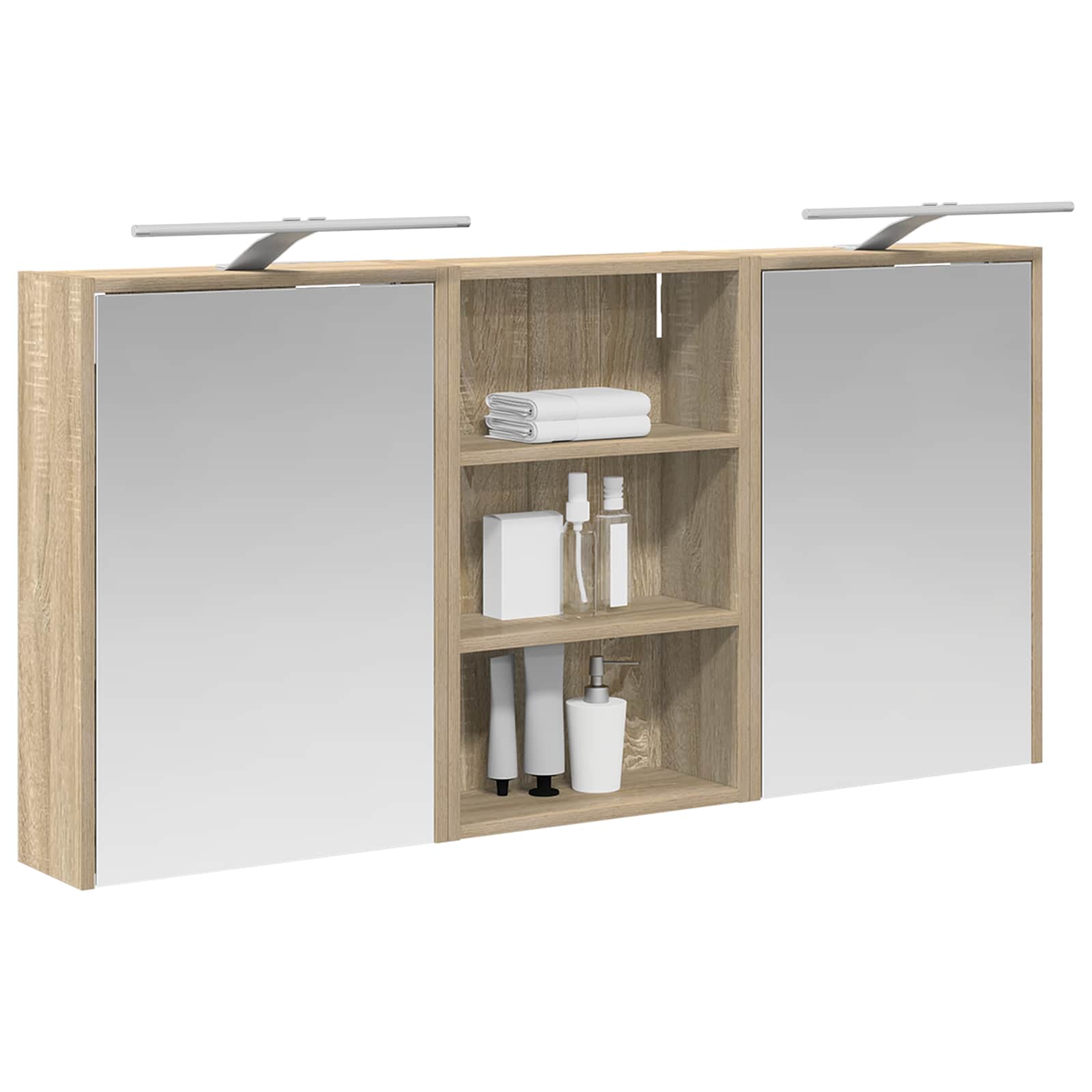 vidaXL Zestaw Szafek Łazienkowych z półką 3 pcs 126 x 16 x 62.5 cm