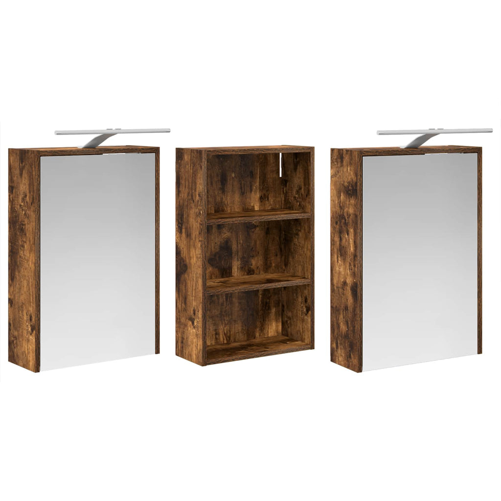 vidaXL Zestaw Szafek Łazienkowych z półką 3 pcs 126 x 16 x 62.5 cm