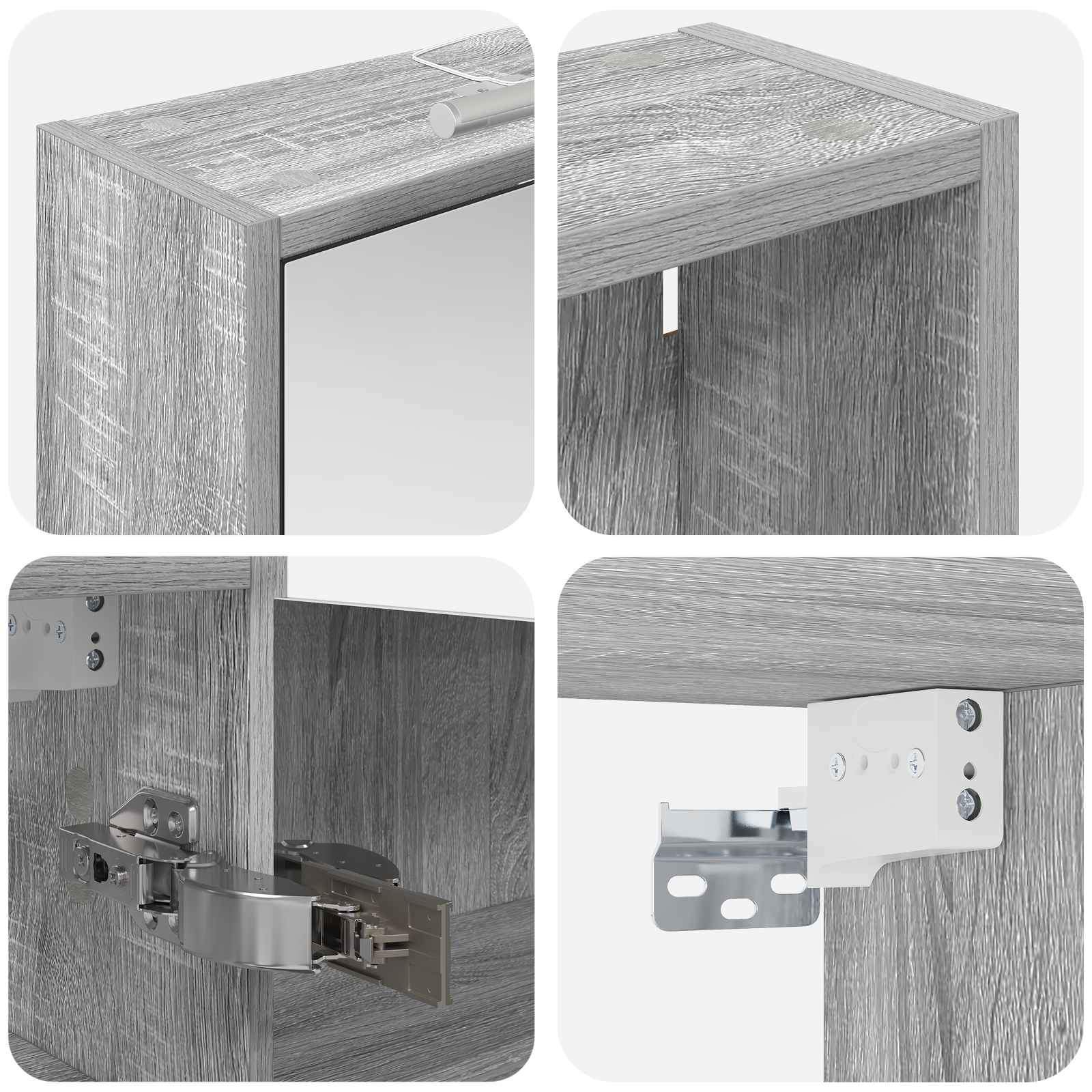 vidaXL Zestaw Szafek Łazienkowych z półką 3 pcs 126 x 16 x 62.5 cm