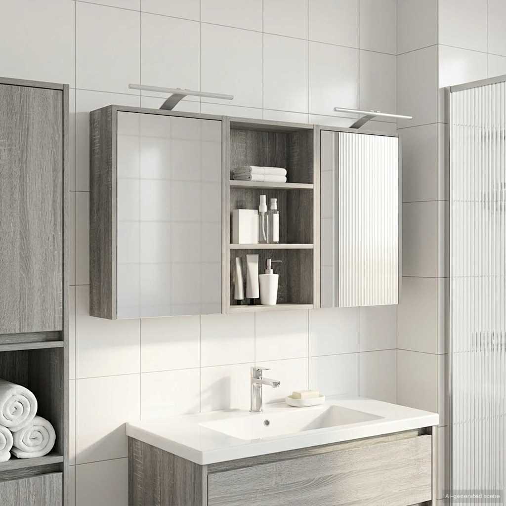vidaXL Zestaw Szafek Łazienkowych z półką 3 pcs 126 x 16 x 62.5 cm