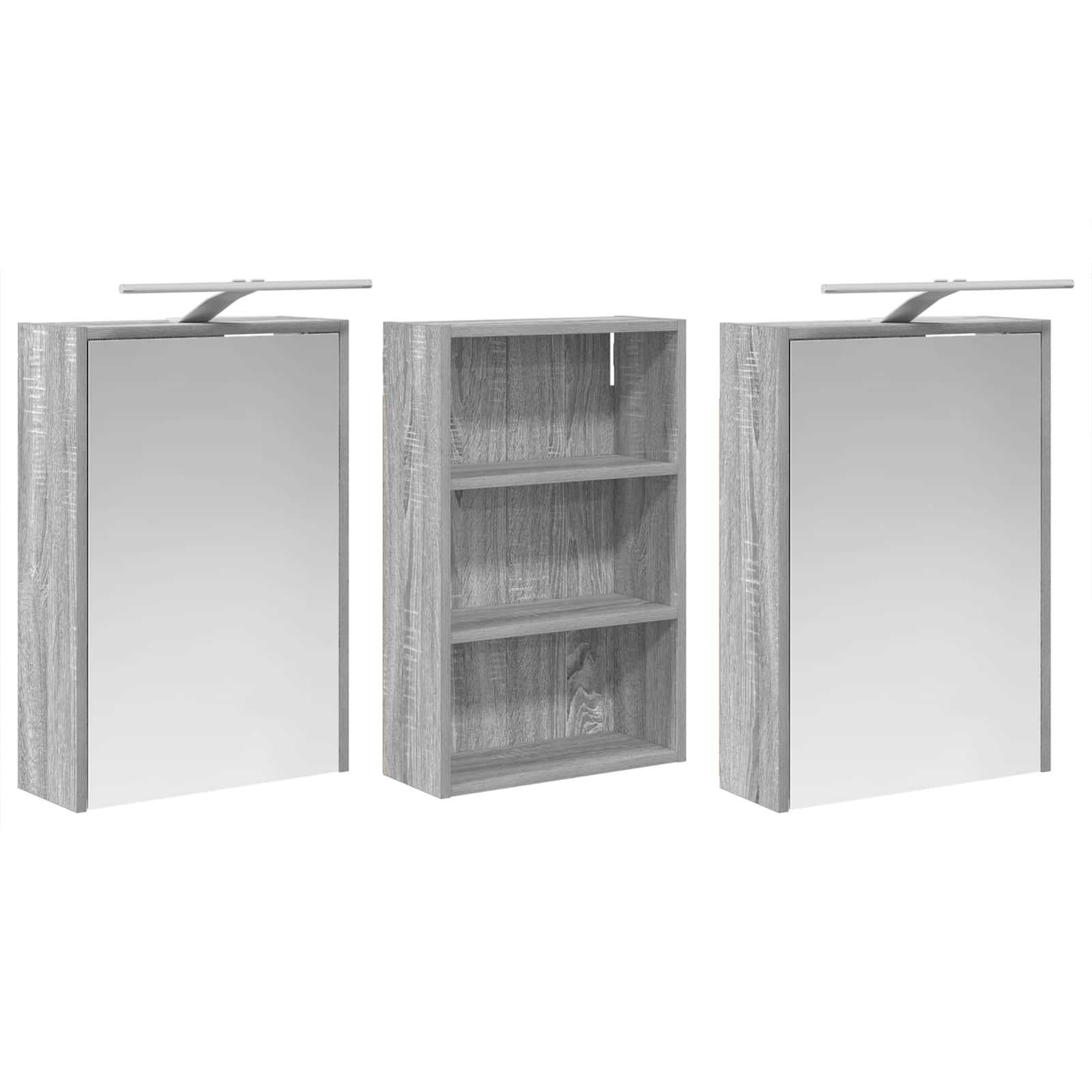 vidaXL Zestaw Szafek Łazienkowych z półką 3 pcs 126 x 16 x 62.5 cm