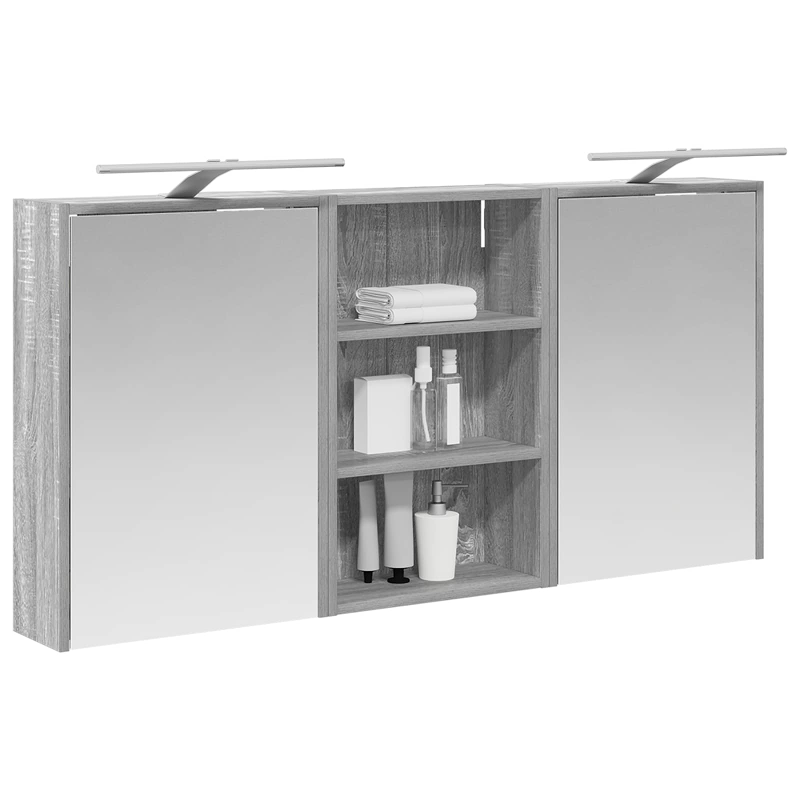 vidaXL Zestaw Szafek Łazienkowych z półką 3 pcs 126 x 16 x 62.5 cm