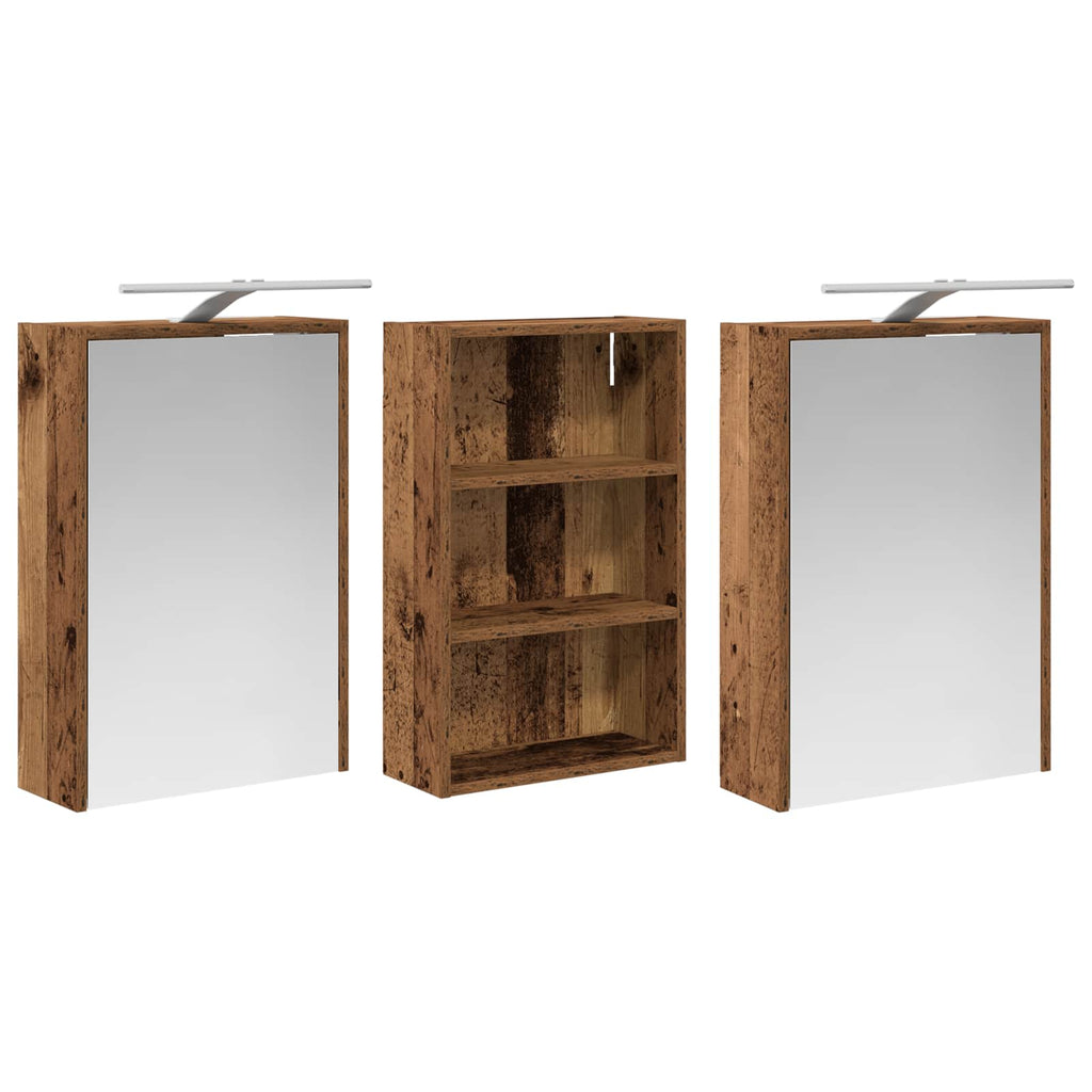 vidaXL Zestaw Szafek Łazienkowych z półką 3 pcs 126 x 16 x 62.5 cm