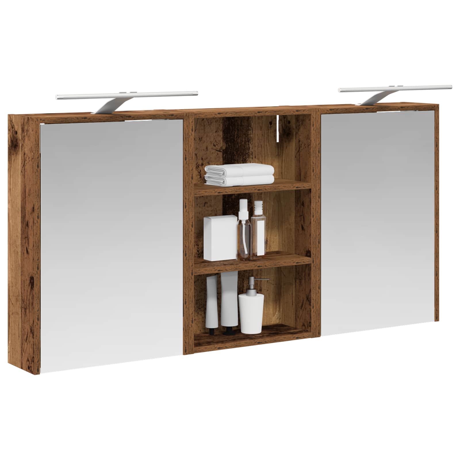 vidaXL Zestaw Szafek Łazienkowych z półką 3 pcs 126 x 16 x 62.5 cm