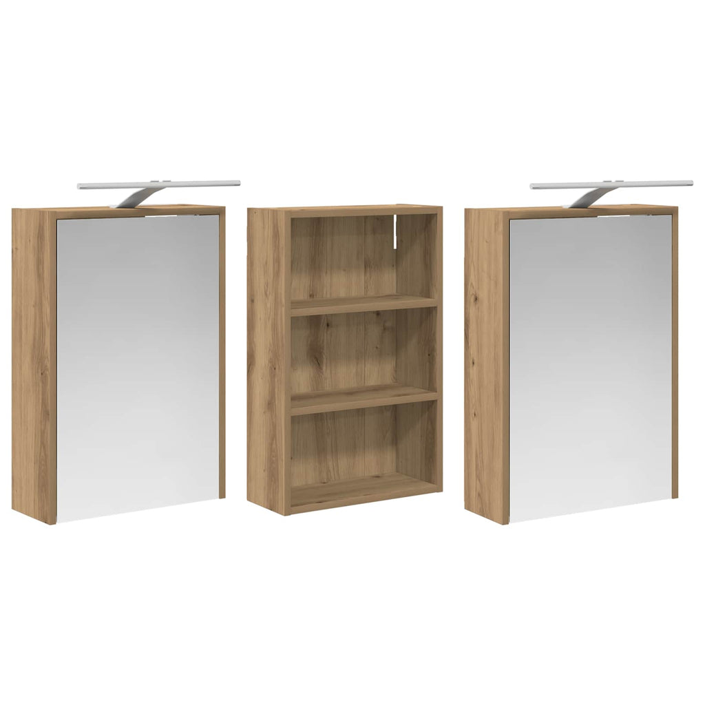 vidaXL Zestaw Szafek Łazienkowych z półką 3 pcs 126 x 16 x 62.5 cm