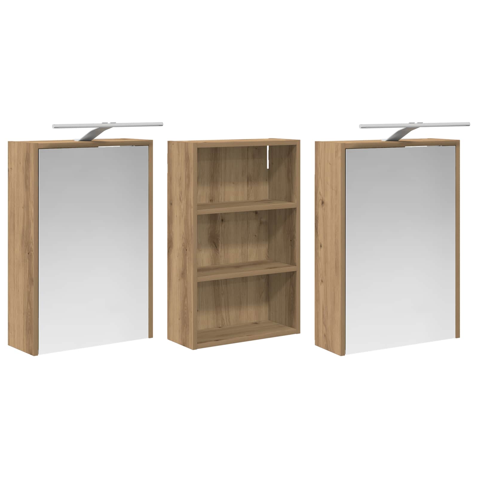 vidaXL Zestaw Szafek Łazienkowych z półką 3 pcs 126 x 16 x 62.5 cm