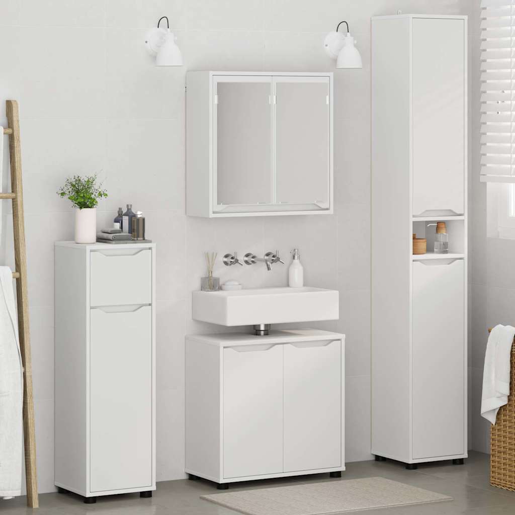 vidaXL Zestaw mebli łazienkowych 4 pcs Biały Materiał drewnopochodny