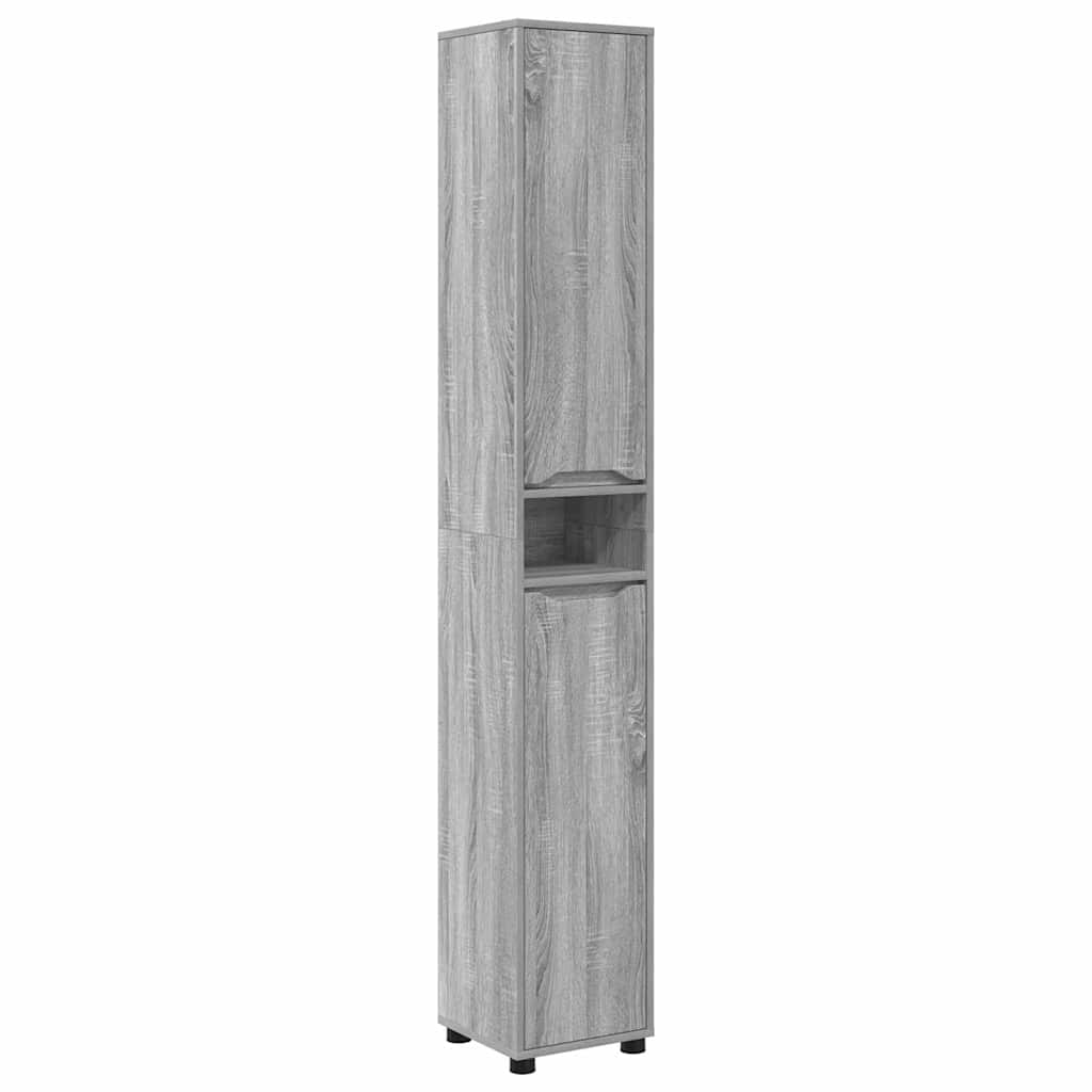 vidaXL Zestaw mebli łazienkowych z szufladą z półką 4 pcs Szary Sonoma
