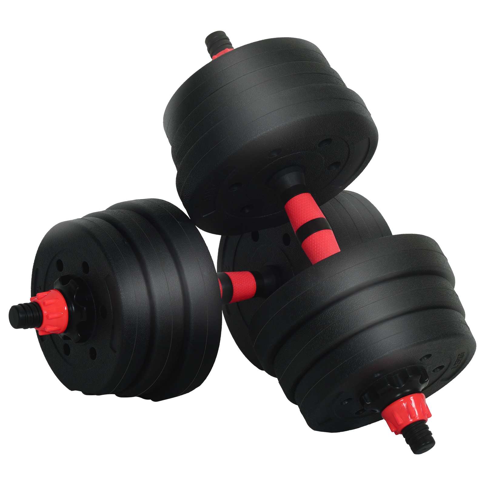 vidaXL Zestaw hantli 2 w 1 30kg Czarny i czerwony