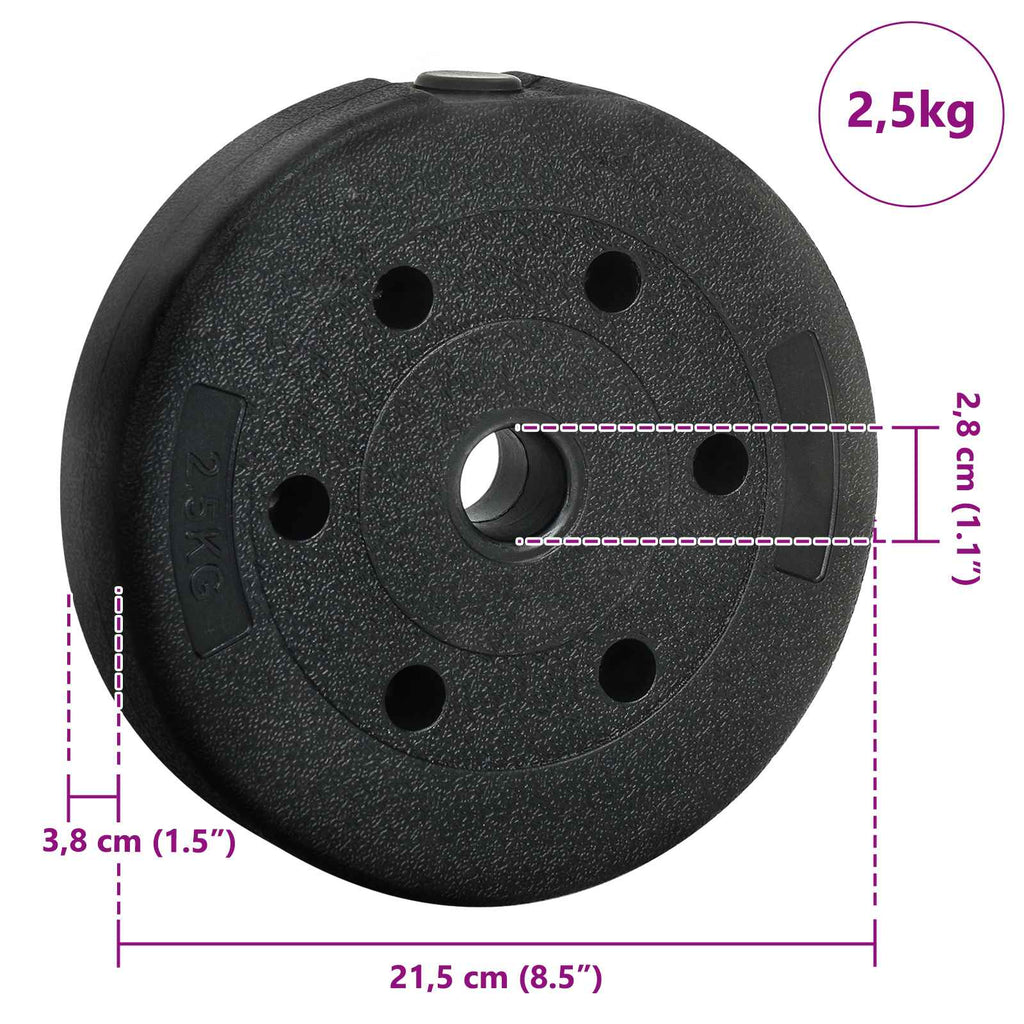 vidaXL Zestaw hantli 2 w 1 30kg Czarny i niebieski