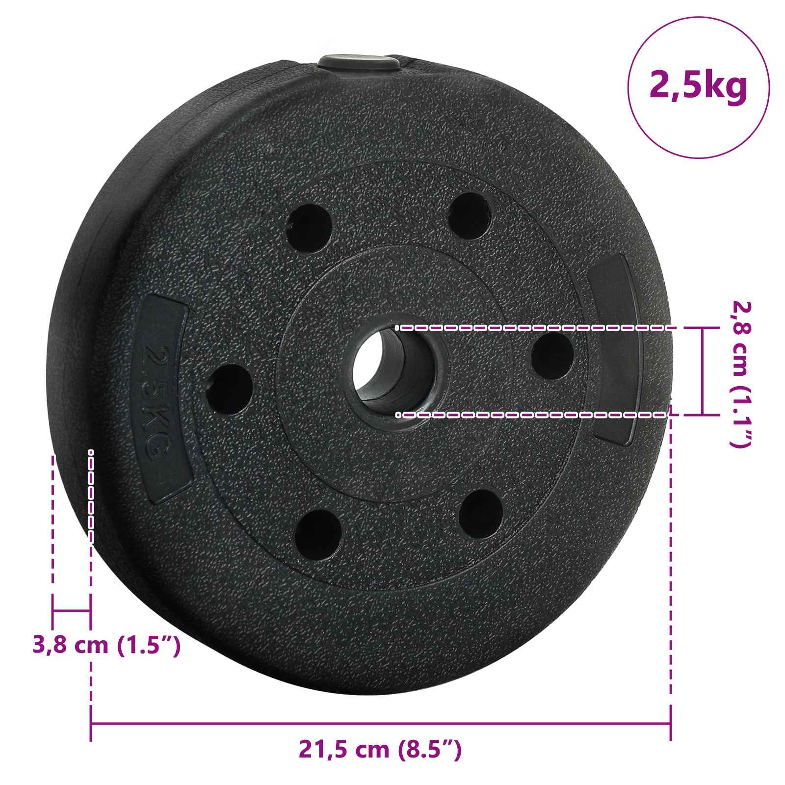 vidaXL Zestaw hantli 2 w 1 30kg Czarny i niebieski