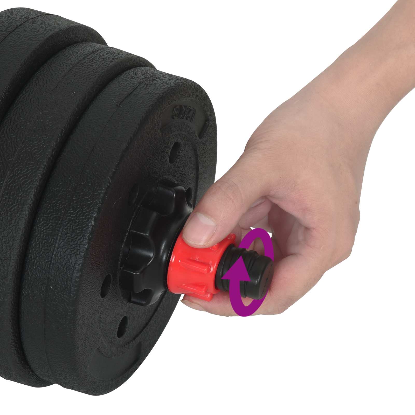 vidaXL Zestaw hantli 4 w 1 30kg Czarny i czerwony