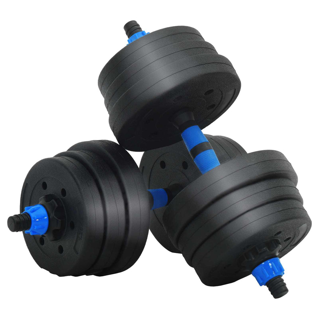 vidaXL Zestaw hantli 4 w 1 30kg Czarny i niebieski