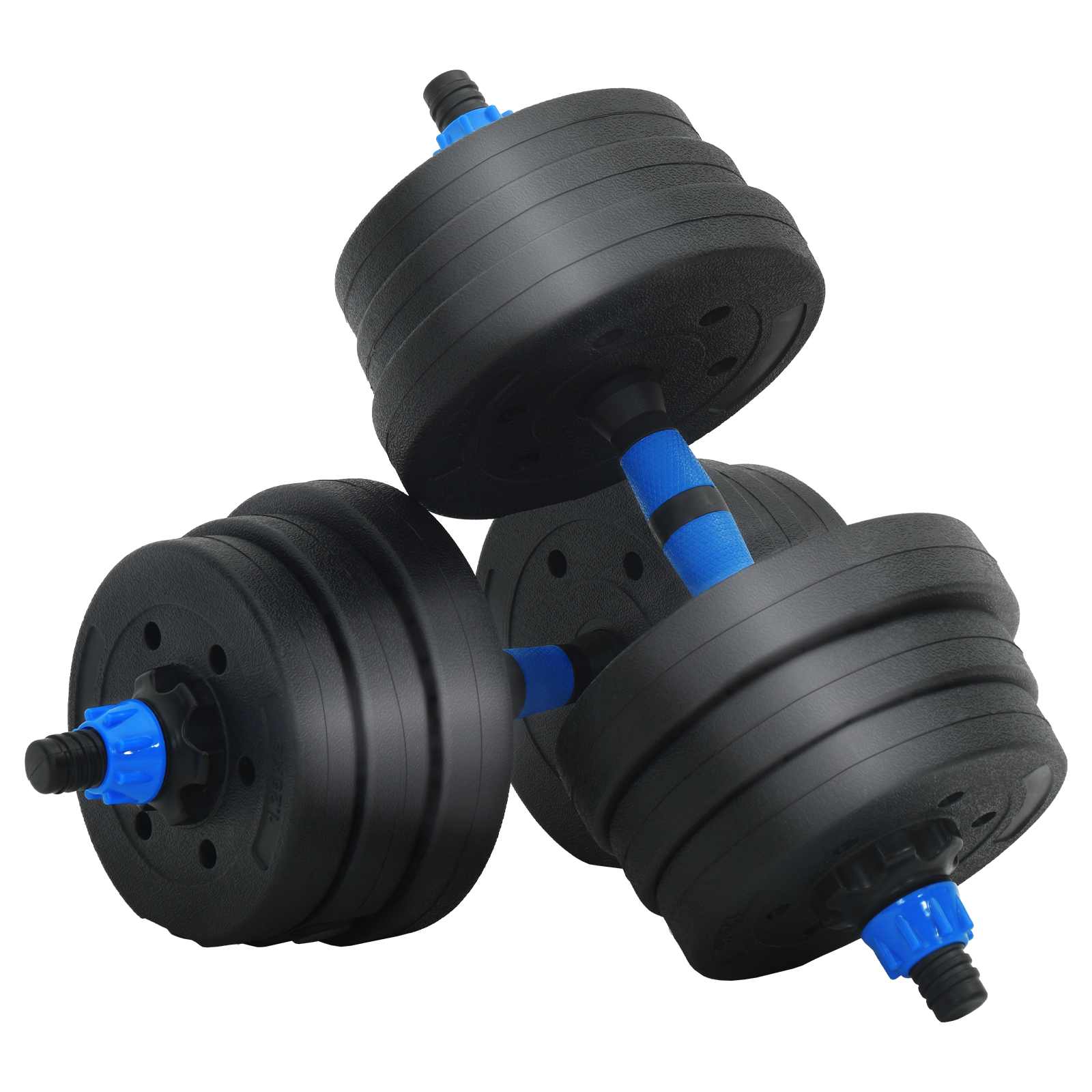 vidaXL Zestaw hantli 4 w 1 30kg Czarny i niebieski
