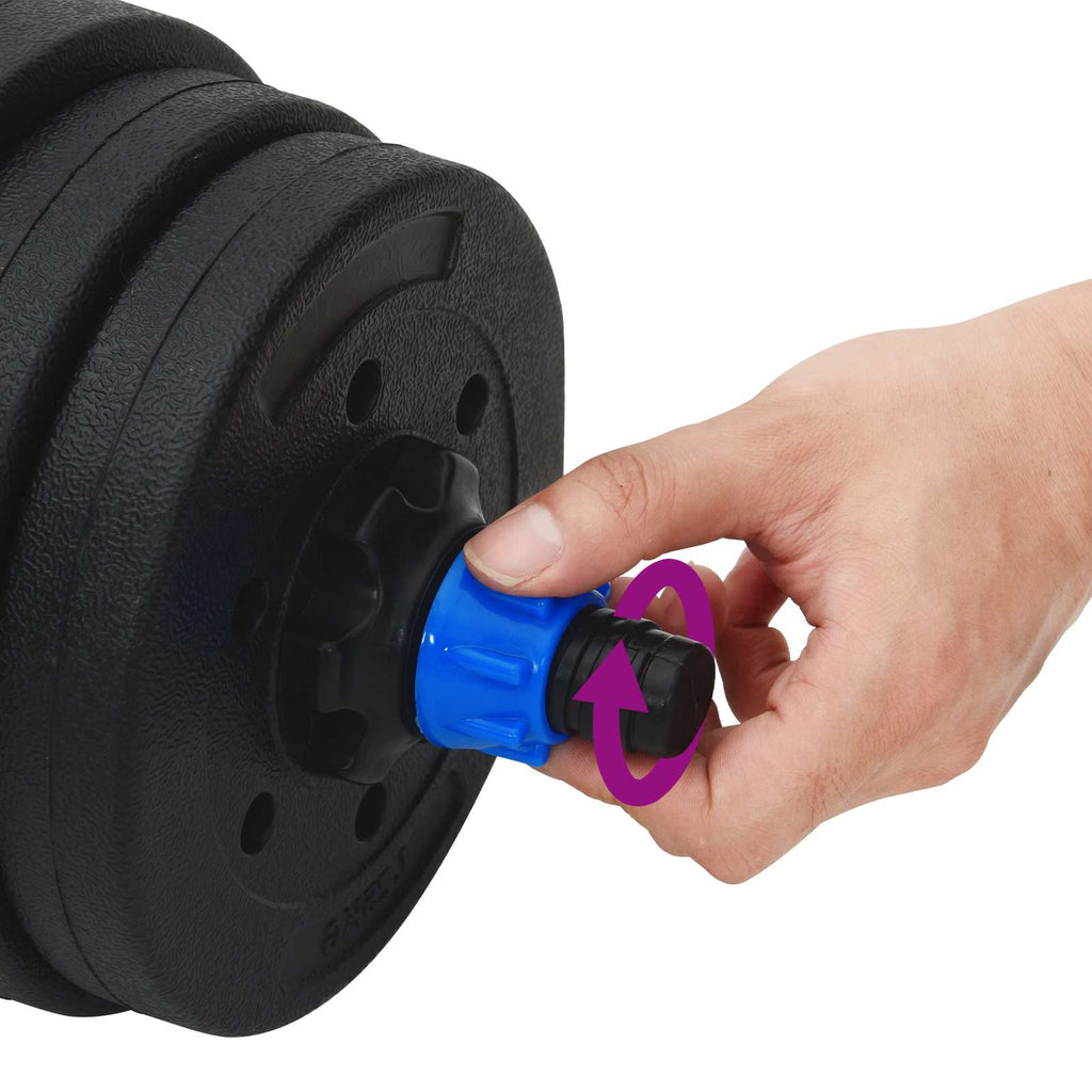 vidaXL Zestaw hantli 4 w 1 30kg Czarny i niebieski