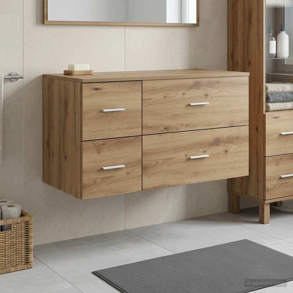 vidaXL Zestaw mebli łazienkowych 2 szt. Dąb artisan