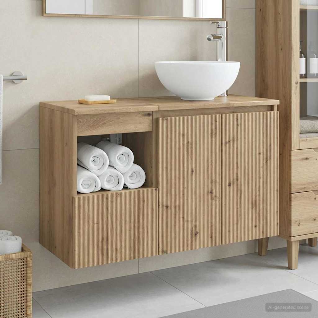 vidaXL Zestaw mebli łazienkowych 2 szt. Dąb artisan