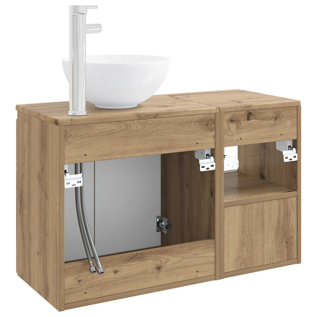 vidaXL Zestaw mebli łazienkowych 2 szt. Dąb artisan