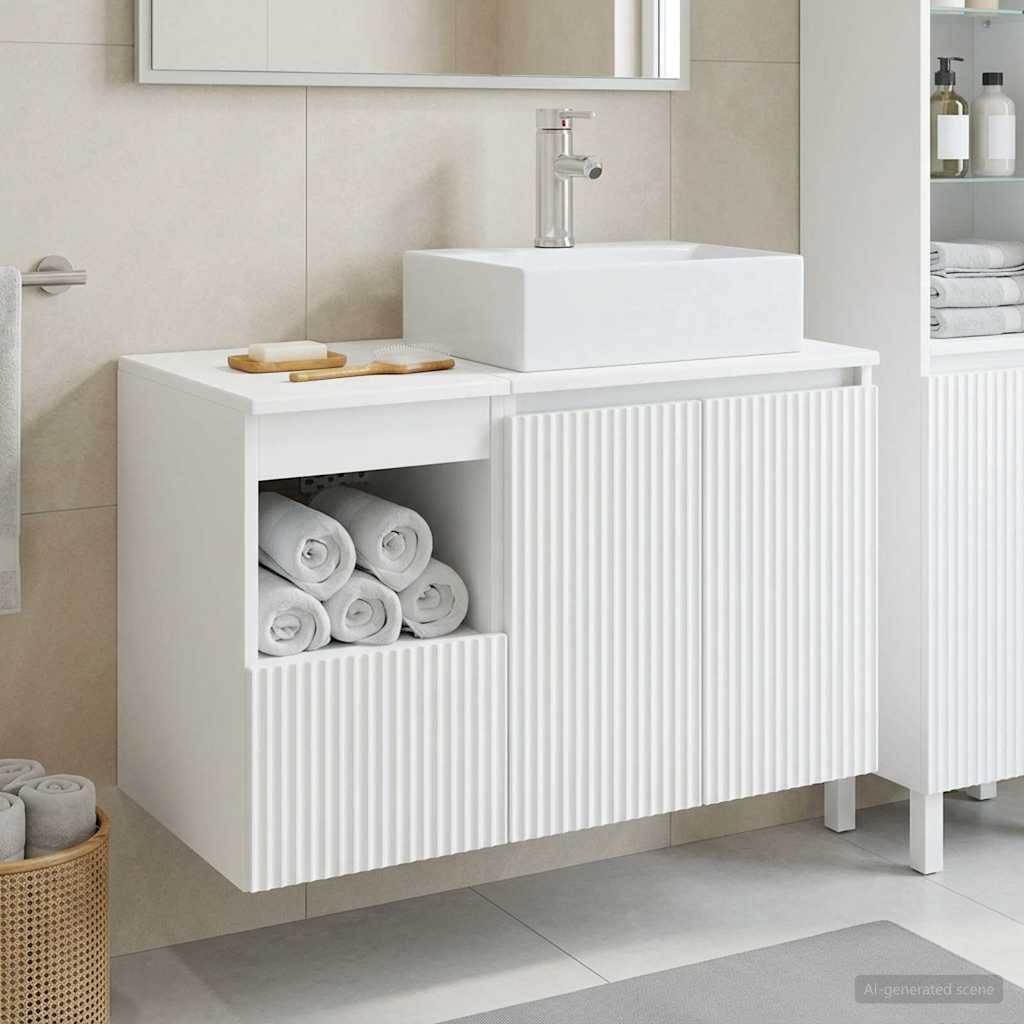vidaXL Zestaw mebli łazienkowych 2 szt. Biały wysoki połysk